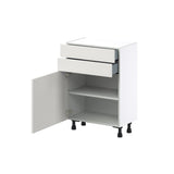 Hugo&Borg Belcourt 24-in W x 34.5-in H x 14-in D Gray Painted 2-Drawers Base Fully Assembled Cabinet (Recessed Panel Shaker Style)