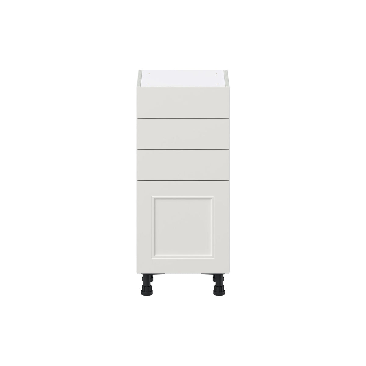 Hugo&Borg Belcourt 15-in W x 34.5-in H x 14-in D Gray Painted 3-Drawers Base Fully Assembled Cabinet (Recessed Panel Shaker Style)