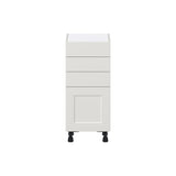 Hugo&Borg Belcourt 15-in W x 34.5-in H x 14-in D Gray Painted 3-Drawers Base Fully Assembled Cabinet (Recessed Panel Shaker Style)