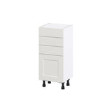 Hugo&Borg Belcourt 15-in W x 34.5-in H x 14-in D Gray Painted 3-Drawers Base Fully Assembled Cabinet (Recessed Panel Shaker Style)
