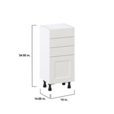 Hugo&Borg Belcourt 15-in W x 34.5-in H x 14-in D Gray Painted 3-Drawers Base Fully Assembled Cabinet (Recessed Panel Shaker Style)