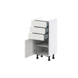 Hugo&Borg Belcourt 15-in W x 34.5-in H x 14-in D Gray Painted 3-Drawers Base Fully Assembled Cabinet (Recessed Panel Shaker Style)