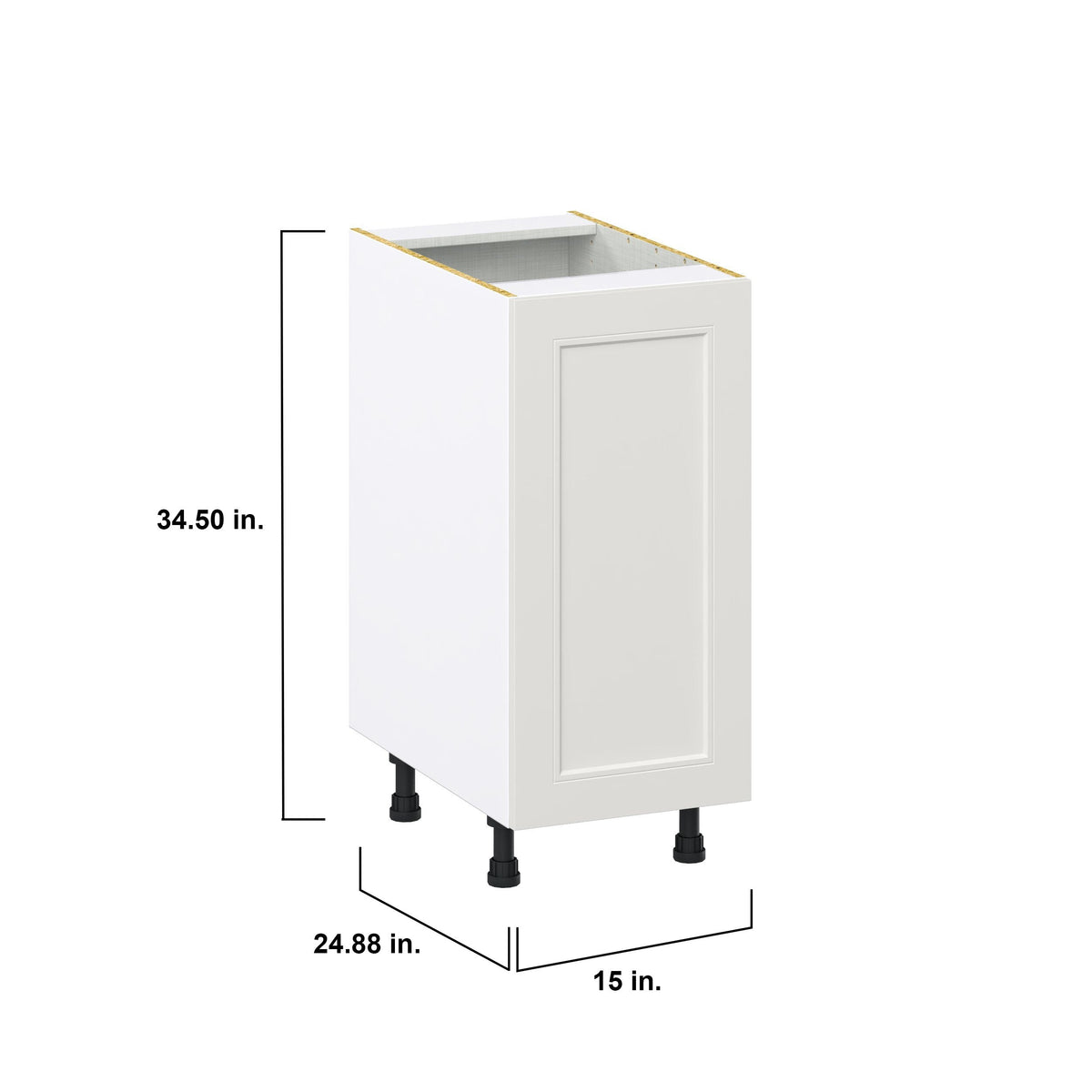 Hugo&Borg Belcourt 15-in W x 34.5-in H x 24-in D Gray Painted Base Fully Assembled Cabinet (Recessed Panel Shaker Door Style)