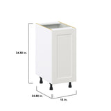 Hugo&Borg Belcourt 15-in W x 34.5-in H x 24-in D Gray Painted Base Fully Assembled Cabinet (Recessed Panel Shaker Door Style)