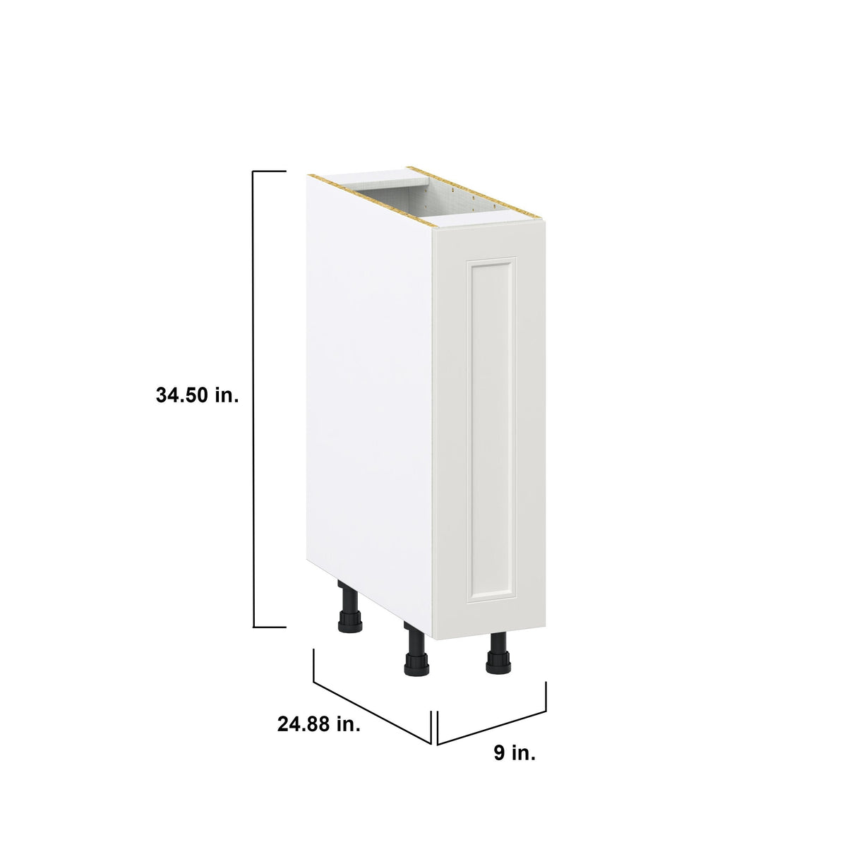 Hugo&Borg Belcourt 9-in W x 34.5-in H x 24-in D Gray Painted Base Fully Assembled Cabinet (Recessed Panel Shaker Door Style)