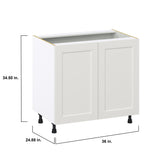Hugo&Borg Belcourt 36-in W x 34.5-in H x 24-in D Gray Painted Base Fully Assembled Cabinet (Recessed Panel Shaker Door Style)