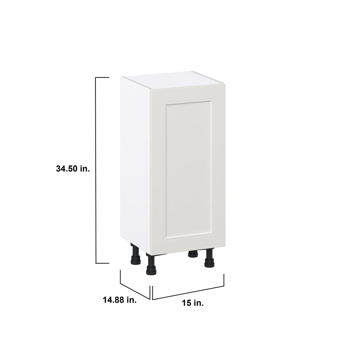 Hugo&Borg Belcourt 15-in W x 34.5-in H x 14-in D Gray Painted Base Fully Assembled Cabinet (Recessed Panel Shaker Door Style)