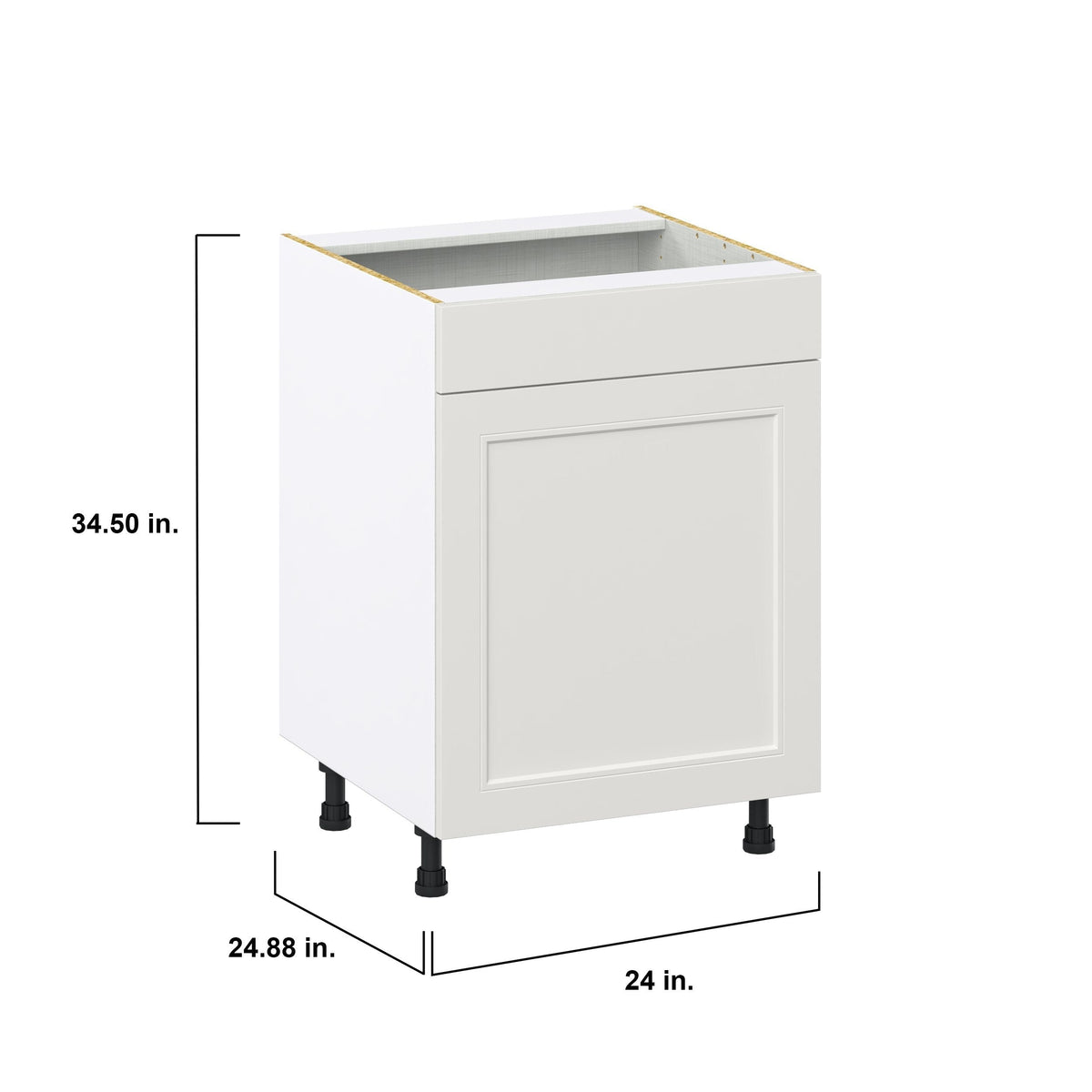 Hugo&Borg Belcourt 24-in W x 34.5-in H x 24-in D Gray Painted Sink Base Fully Assembled Cabinet (Recessed Panel Shaker Style)