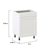 Hugo&Borg Belcourt 24-in W x 34.5-in H x 24-in D Gray Painted Sink Base Fully Assembled Cabinet (Recessed Panel Shaker Style)