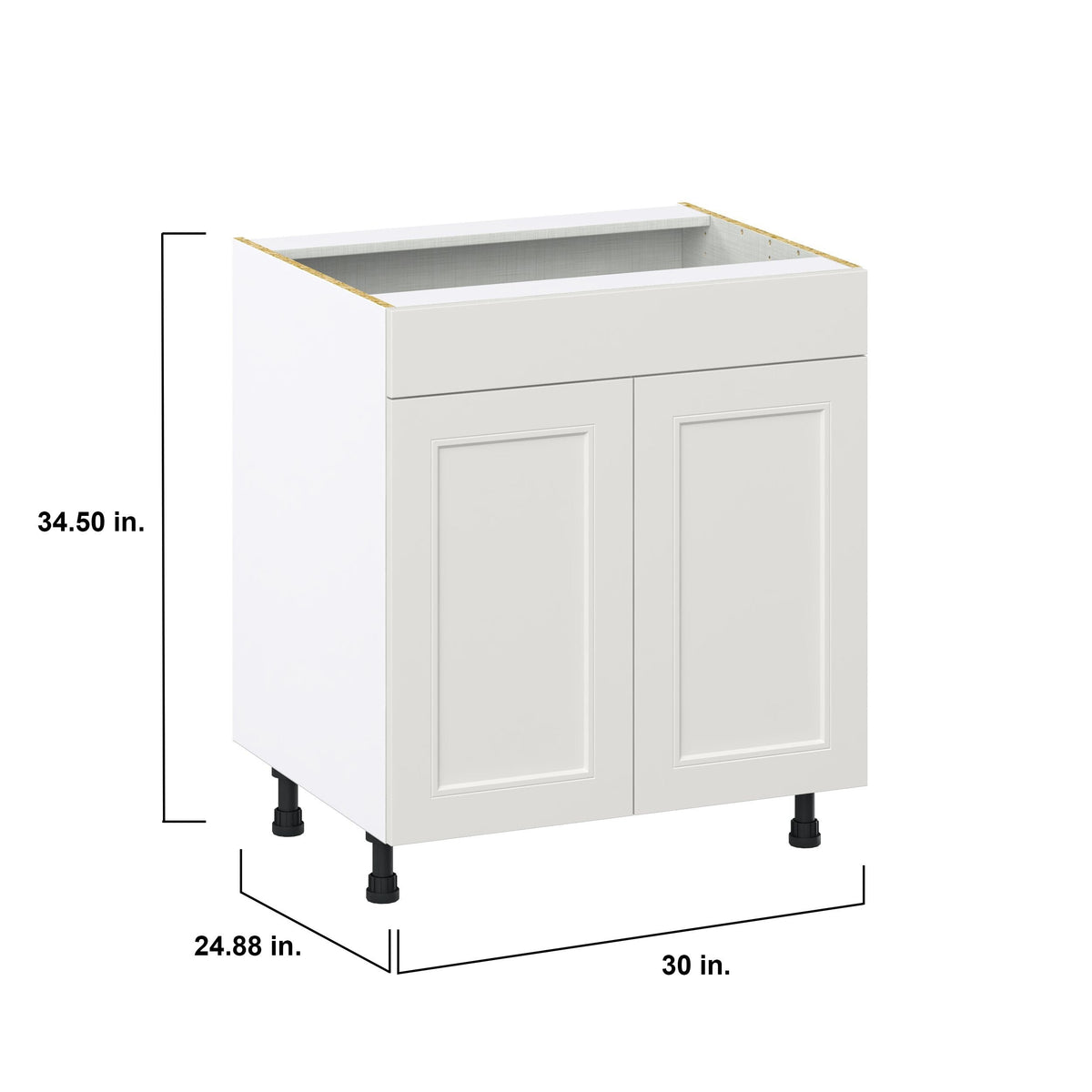 Hugo&Borg Belcourt 30-in W x 34.5-in H x 24-in D Gray Painted Sink Base Fully Assembled Cabinet (Recessed Panel Shaker Style)