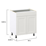 Hugo&Borg Belcourt 30-in W x 34.5-in H x 24-in D Gray Painted Sink Base Fully Assembled Cabinet (Recessed Panel Shaker Style)