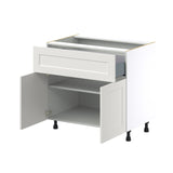 Hugo&Borg Belcourt 36-in W x 34.5-in H x 24-in D Gray Painted 1-Drawer Base Fully Assembled Cabinet (Recessed Panel Shaker Style)