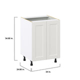 Hugo&Borg Belcourt 24-in W x 34.5-in H x 24-in D Gray Painted Sink Base Fully Assembled Cabinet (Recessed Panel Shaker Style)