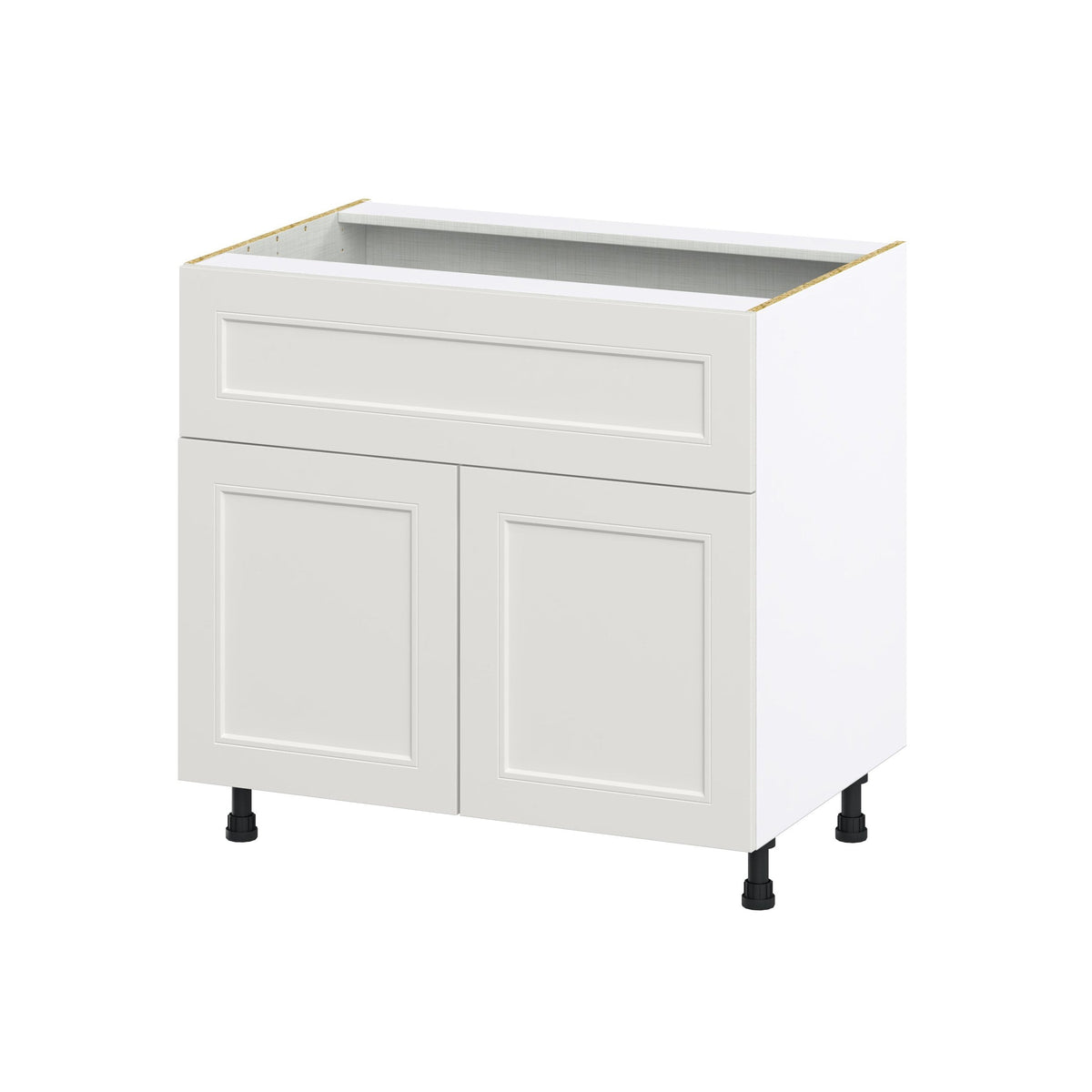 Hugo&Borg Belcourt 36-in W x 34.5-in H x 24-in D Gray Painted 1-Drawer Base Fully Assembled Cabinet (Recessed Panel Shaker Style)