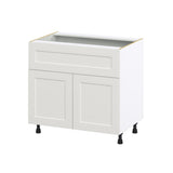 Hugo&Borg Belcourt 36-in W x 34.5-in H x 24-in D Gray Painted 1-Drawer Base Fully Assembled Cabinet (Recessed Panel Shaker Style)