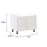 Hugo&Borg Belcourt 30-in W x 24.5-in H x 24-in D Gray Painted Sink Base Fully Assembled Cabinet (Recessed Panel Shaker Style)