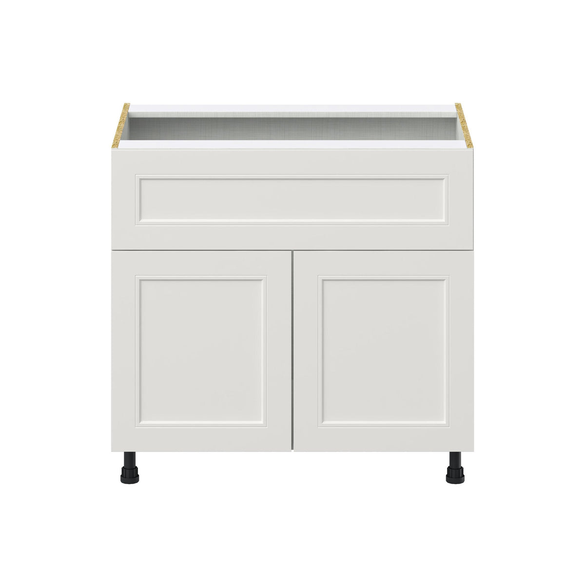 Hugo&Borg Belcourt 36-in W x 34.5-in H x 24-in D Gray Painted 1-Drawer Base Fully Assembled Cabinet (Recessed Panel Shaker Style)