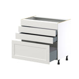 Hugo&Borg Belcourt 36-in W x 34.5-in H x 24-in D Gray Painted 4-Drawer Base Fully Assembled Cabinet (Recessed Panel Style)