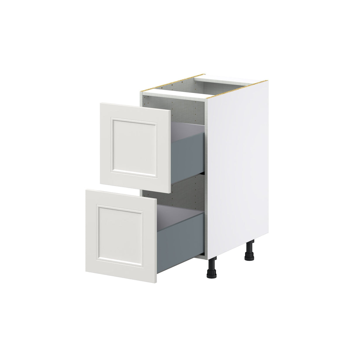 Hugo&Borg Belcourt 15-in W x 34.5-in H x 24-in D Gray Painted 2-Drawer Base Fully Assembled Cabinet (Recessed Panel Style)