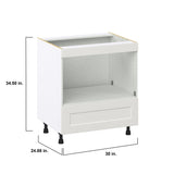 Hugo&Borg Belcourt 30-in W x 34.5-in H x 24-in D Gray Painted 1-Drawer Base Fully Assembled Cabinet (Recessed Panel Style)
