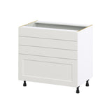 Hugo&Borg Belcourt 36-in W x 34.5-in H x 24-in D Gray Painted 4-Drawer Base Fully Assembled Cabinet (Recessed Panel Style)