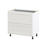 Hugo&Borg Belcourt 36-in W x 34.5-in H x 24-in D Gray Painted 2-Drawer Base Fully Assembled Cabinet (Recessed Panel Style)