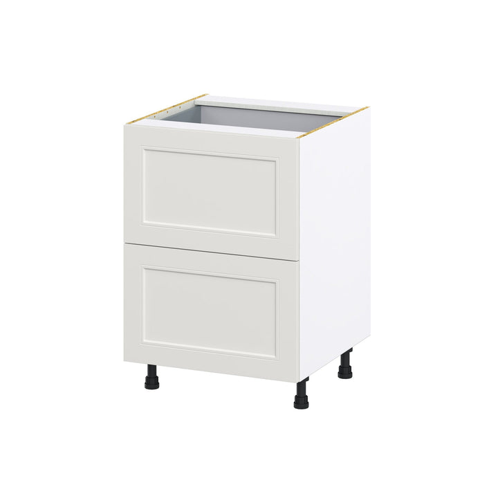Hugo&Borg Belcourt 24-in W x 34.5-in H x 24-in D Gray Painted 3-Drawer Base Fully Assembled Cabinet (Recessed Panel Style)