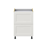 Hugo&Borg Belcourt 24-in W x 34.5-in H x 24-in D Gray Painted 3-Drawer Base Fully Assembled Cabinet (Recessed Panel Style)