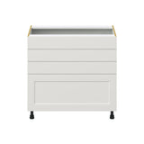 Hugo&Borg Belcourt 36-in W x 34.5-in H x 24-in D Gray Painted 4-Drawer Base Fully Assembled Cabinet (Recessed Panel Style)