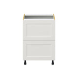 Hugo&Borg Belcourt 24-in W x 34.5-in H x 24-in D Gray Painted 2-Drawer Base Fully Assembled Cabinet (Recessed Panel Style)