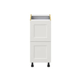 Hugo&Borg Belcourt 15-in W x 34.5-in H x 24-in D Gray Painted 3-Drawer Base Fully Assembled Cabinet (Recessed Panel Style)