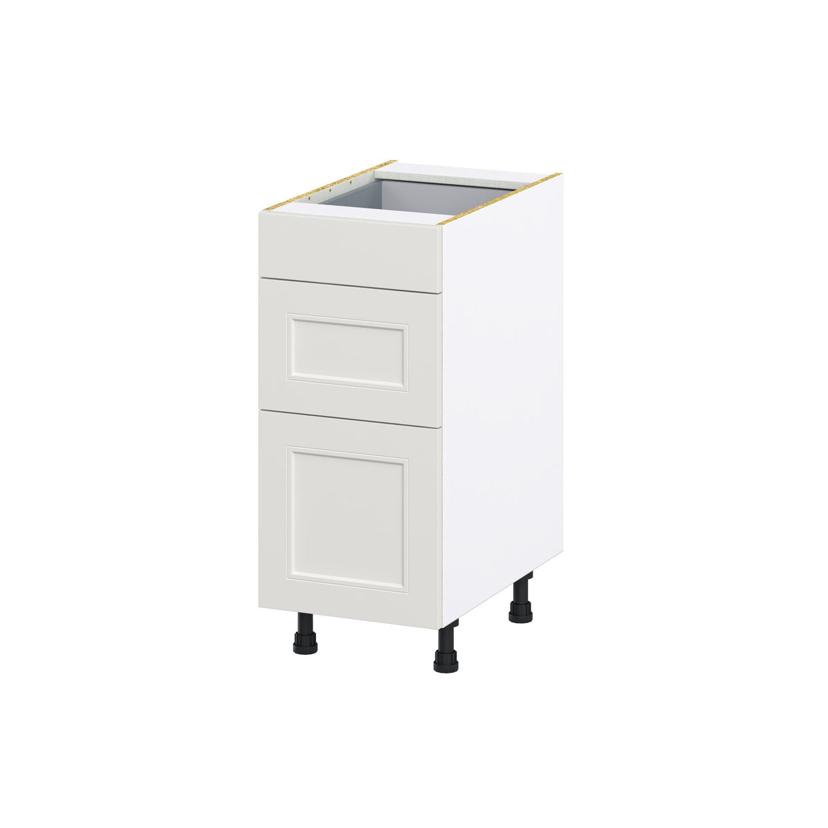 Hugo&Borg Belcourt 15-in W x 34.5-in H x 24-in D Gray Painted 3-Drawer Base Fully Assembled Cabinet (Recessed Panel Style)