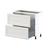 Hugo&Borg Belcourt 36-in W x 34.5-in H x 24-in D Gray Painted 2-Drawer Base Fully Assembled Cabinet (Recessed Panel Style)
