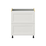 Hugo&Borg Belcourt 30-in W x 34.5-in H x 24-in D Gray Painted 2-Drawer Base Fully Assembled Cabinet (Recessed Panel Style)
