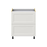 Hugo&Borg Belcourt 30-in W x 34.5-in H x 24-in D Gray Painted 3-Drawer Base Fully Assembled Cabinet (Recessed Panel Style)