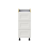 Hugo&Borg Belcourt 15-in W x 34.5-in H x 24-in D Gray Painted 4-Drawer Base Fully Assembled Cabinet (Recessed Panel Style)