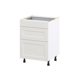 Hugo&Borg Belcourt 24-in W x 34.5-in H x 24-in D Gray Painted 3-Drawer Base Fully Assembled Cabinet (Recessed Panel Style)