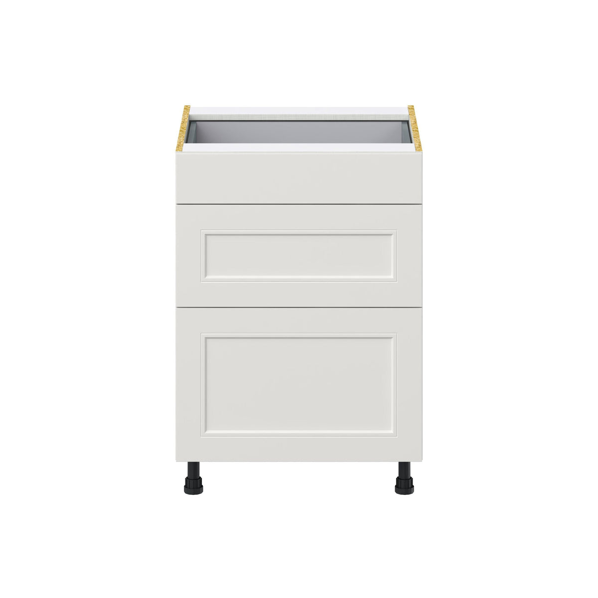 Hugo&Borg Belcourt 24-in W x 34.5-in H x 24-in D Gray Painted 3-Drawer Base Fully Assembled Cabinet (Recessed Panel Style)