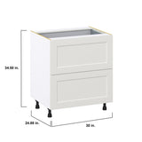 Hugo&Borg Belcourt 30-in W x 34.5-in H x 24-in D Gray Painted 3-Drawer Base Fully Assembled Cabinet (Recessed Panel Style)