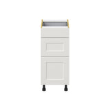 Hugo&Borg Belcourt 15-in W x 34.5-in H x 24-in D Gray Painted 3-Drawer Base Fully Assembled Cabinet (Recessed Panel Style)