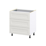 Hugo&Borg Belcourt 30-in W x 34.5-in H x 24-in D Gray Painted 4-Drawer Base Fully Assembled Cabinet (Recessed Panel Style)