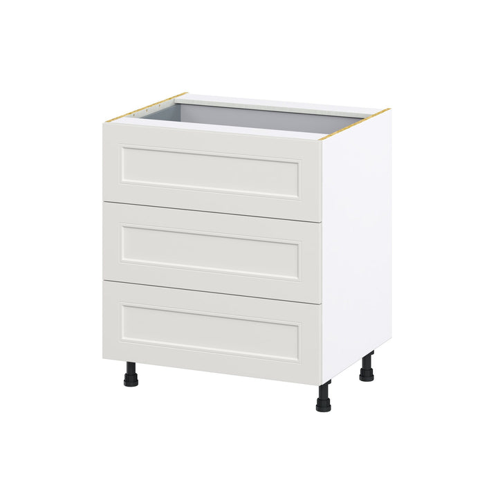 Hugo&Borg Belcourt 30-in W x 34.5-in H x 24-in D Gray Painted 4-Drawer Base Fully Assembled Cabinet (Recessed Panel Style)