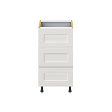 Hugo&Borg Belcourt 18-in W x 34.5-in H x 24-in D Gray Painted 4-Drawer Base Fully Assembled Cabinet (Recessed Panel Style)