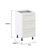 Hugo&Borg Belcourt 18-in W x 34.5-in H x 24-in D Gray Painted 4-Drawer Base Fully Assembled Cabinet (Recessed Panel Style)