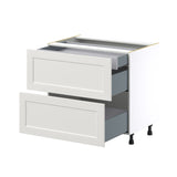 Hugo&Borg Belcourt 36-in W x 34.5-in H x 24-in D Gray Painted 3-Drawer Base Fully Assembled Cabinet (Recessed Panel Style)