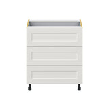 Hugo&Borg Belcourt 30-in W x 34.5-in H x 24-in D Gray Painted 4-Drawer Base Fully Assembled Cabinet (Recessed Panel Style)