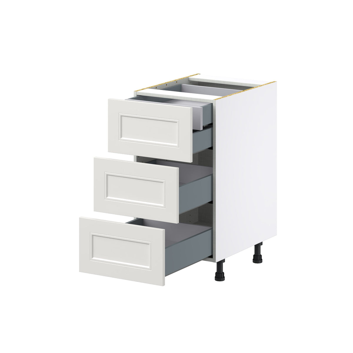 Hugo&Borg Belcourt 18-in W x 34.5-in H x 24-in D Gray Painted 4-Drawer Base Fully Assembled Cabinet (Recessed Panel Style)