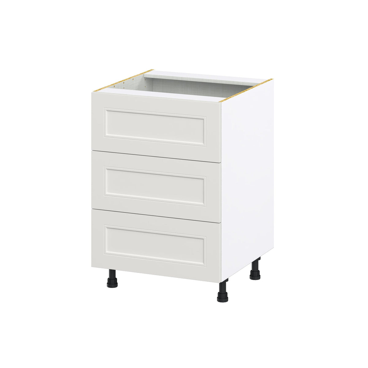 Hugo&Borg Belcourt 24-in W x 34.5-in H x 24-in D Gray Painted 3-Drawer Base Fully Assembled Cabinet (Recessed Panel Style)