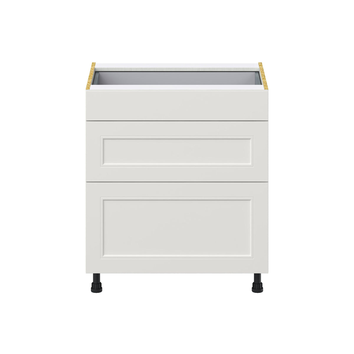 Hugo&Borg Belcourt 30-in W x 34.5-in H x 24-in D Gray Painted 3-Drawer Base Fully Assembled Cabinet (Recessed Panel Style)