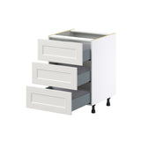 Hugo&Borg Belcourt 24-in W x 34.5-in H x 24-in D Gray Painted 3-Drawer Base Fully Assembled Cabinet (Recessed Panel Style)